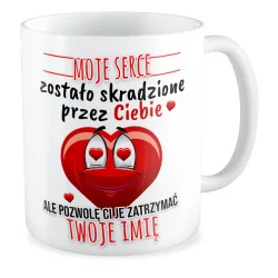 Kubek MIŁOSNY z imieniem Moje serce zostało skradzione